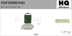 HQ RSF020057HQ - RESISTENCIAS VENTILADOR CALEFACCION