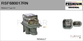 RENAULT NISSAN RSF680017RN - Resistencia Ventilador Calefacción