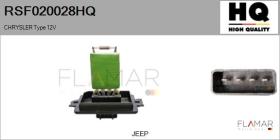 HQ RSF020028HQ - Resitencia, ventilador habitáculo CHRYSLER Type 12V