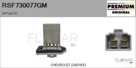 GM RSF730077GM - Resitencia, ventilador habitáculo GM Type 12V