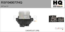 HQ RSF040077HQ - Resitencia, ventilador habitáculo GM Type 12V