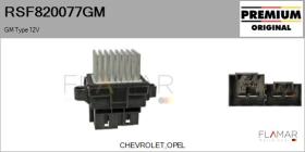 GM RSF820077GM - Resitencia, ventilador habitáculo GM Type 12V