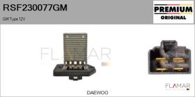 GM RSF230077GM - Resitencia, ventilador habitáculo GM Type 12V
