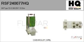 HQ RSF240077HQ - Resitencia, ventilador habitáculo GM Type 12V 0,36/0,55/1,1