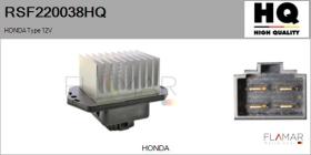 HQ RSF220038HQ - Resitencia, ventilador habitáculo HONDA Type 12V