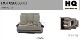 HQ RSF020038HQ - Resitencia, ventilador habitáculo HONDA Type 12V