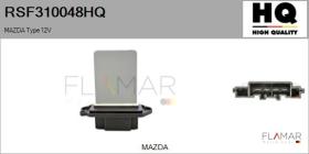 HQ RSF310048HQ - Resitencia, ventilador habitáculo MAZDA Type 12V