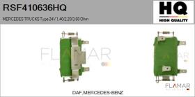 HQ RSF410636HQ - Resitencia, ventilador habitáculo MERCEDES TRUCKS Type 24V