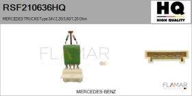 HQ RSF210636HQ - Resitencia, ventilador habitáculo MERCEDES TRUCKS Type 24V