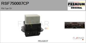 PSA RSF750007CP - Resitencia, ventilador habitáculo PSA Type 12V