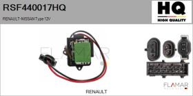 HQ RSF440017HQ - Resitencia, ventilador habitáculo RENAULT Type 12V