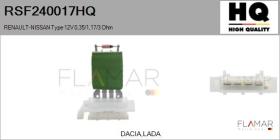 HQ RSF240017HQ - Resitencia, ventilador habitáculo RENAULT Type 12V 0,35/1,1