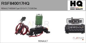HQ RSF840017HQ - Resitencia, ventilador habitáculo RENAULT Type 12V 0,41/1,7