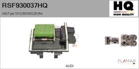 HQ RSF930037HQ - Resitencia, ventilador habitáculo VAG Type 12V 0,26/0,92/2,