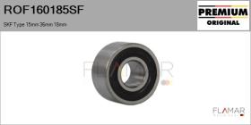 SKF ROF160185SF - RODAM. NUEVO ORIG. SKF Type 15,00mm 36,00mm 18,00mm