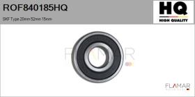 HQ ROF840185HQ - RODAM. NUEVO SKF Type 20mm 52mm 15mm