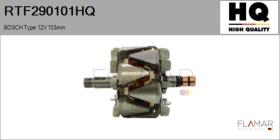 HQ RTF290101HQ - Rotor, alternador BOSCH Type 12V 103mm