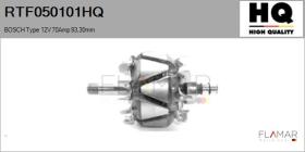 HQ RTF050101HQ - ROTOR NUEVO BOSCH Type 12V 70Amp 93,30mm