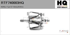 HQ RTF740003HQ - ROTOR NUEVO MARELLI Type 12V 140Amp 99,50mm