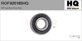 HQ ROF920185HQ - SKF Type 20mm 47mm 14mm