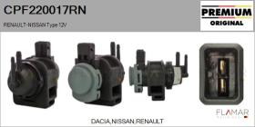 RENAULT NISSAN CPF220017RN - Válvula presion, control de gases de escape