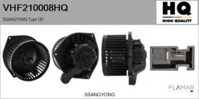 HQ VHF210008HQ - Ventilador habitáculo SSANGYONG Type 12V