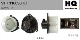 HQ VHF110098HQ - Ventilador habitáculo SUZUKI Type 12V