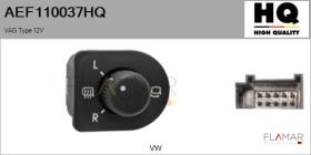 HQ AEF110037HQ - CONMUTADOR AJUSTE ESPEJO VAG TYPE 12V