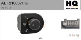 HQ AEF210037HQ - CONMUTADOR AJUSTE ESPEJO VAG TYPE 12V