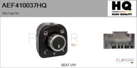 HQ AEF410037HQ - CONMUTADOR AJUSTE ESPEJO VAG TYPE 12V