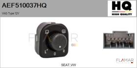 HQ AEF510037HQ - CONMUTADOR AJUSTE ESPEJO VAG TYPE 12V
