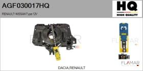 HQ AGF030017HQ - MUELLE ESPIRAL, AIRBAG  RENAULT-NISSAN TYPE 12V