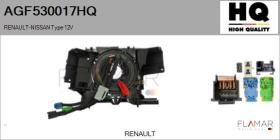 HQ AGF530017HQ - MUELLE ESPIRAL, AIRBAG  RENAULT-NISSAN TYPE 12V