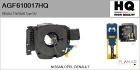 HQ AGF610017HQ - MUELLE ESPIRAL, AIRBAG  RENAULT-NISSAN TYPE 12V