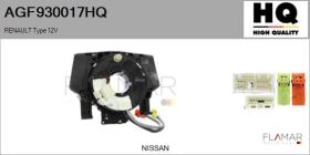 HQ AGF930017HQ - MUELLE ESPIRAL, AIRBAG  RENAULT TYPE 12V