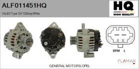 HQ ALF011451HQ - ALTERNADOR  VALEO TYPE 12V 120AMP PFR6