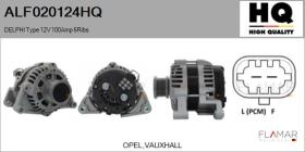 HQ ALF020124HQ - ALTERNADOR  DELPHI TYPE 12V 100AMP PFR6