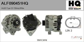HQ ALF090451HQ - ALTERNADOR  VALEO TYPE 12V 150AMP PR5