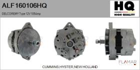 HQ ALF160106HQ - ALTERNADOR  DELCOREMY TYPE 12V 105AMP
