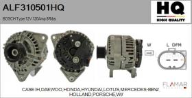 HQ ALF310501HQ - ALTERNADOR  BOSCH TYPE 12V 120AMP PR8