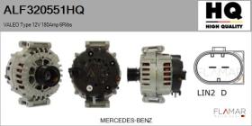 HQ ALF320551HQ - ALTERNADOR  VALEO TYPE 12V 180AMP PR6