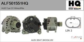 HQ ALF501551HQ - ALTERNADOR  VALEO TYPE 12V 140AMP PFR6