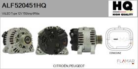 HQ ALF520451HQ - ALTERNADOR  VALEO TYPE 12V 150AMP PFR6