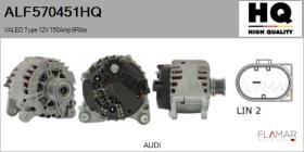 HQ ALF570451HQ - ALTERNADOR  VALEO TYPE 12V 150AMP PFR6