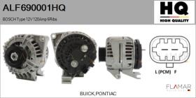 HQ ALF690001HQ - ALTERNADOR  BOSCH TYPE 12V 120AMP PR6