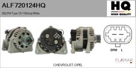HQ ALF720124HQ - ALTERNADOR  DELPHI TYPE 12V 100AMP PR6