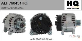 HQ ALF760451HQ - ALTERNADOR  VALEO TYPE 12V 140AMP PR6