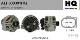 HQ ALF830301HQ - ALTERNADOR  BOSCH TYPE 12V 180AMP PR6