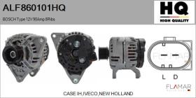 HQ ALF860101HQ - ALTERNADOR  BOSCH TYPE 12V 90AMP PR8
