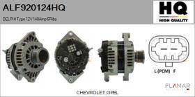HQ ALF920124HQ - ALTERNADOR  DELPHI TYPE 12V 140AMP PFR6